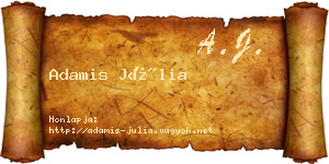 Adamis Júlia névjegykártya