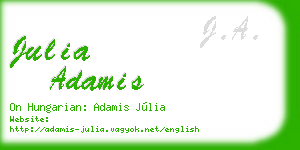julia adamis business card